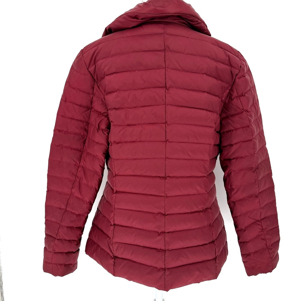 Marc‎ New York Andrew Marc Burgundy Down Puffer Jacket Asym Zip Funnel Neck L - Picture 3 of 10